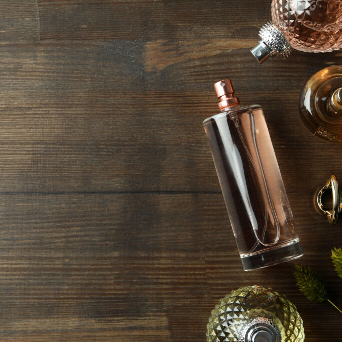 Concept of fragrant perfume, space for text